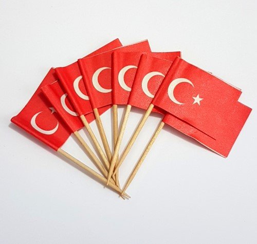 Türk Bayraklı Kürdan 100 lü Paket En Uygun Fiyatlarla hızlı kargo