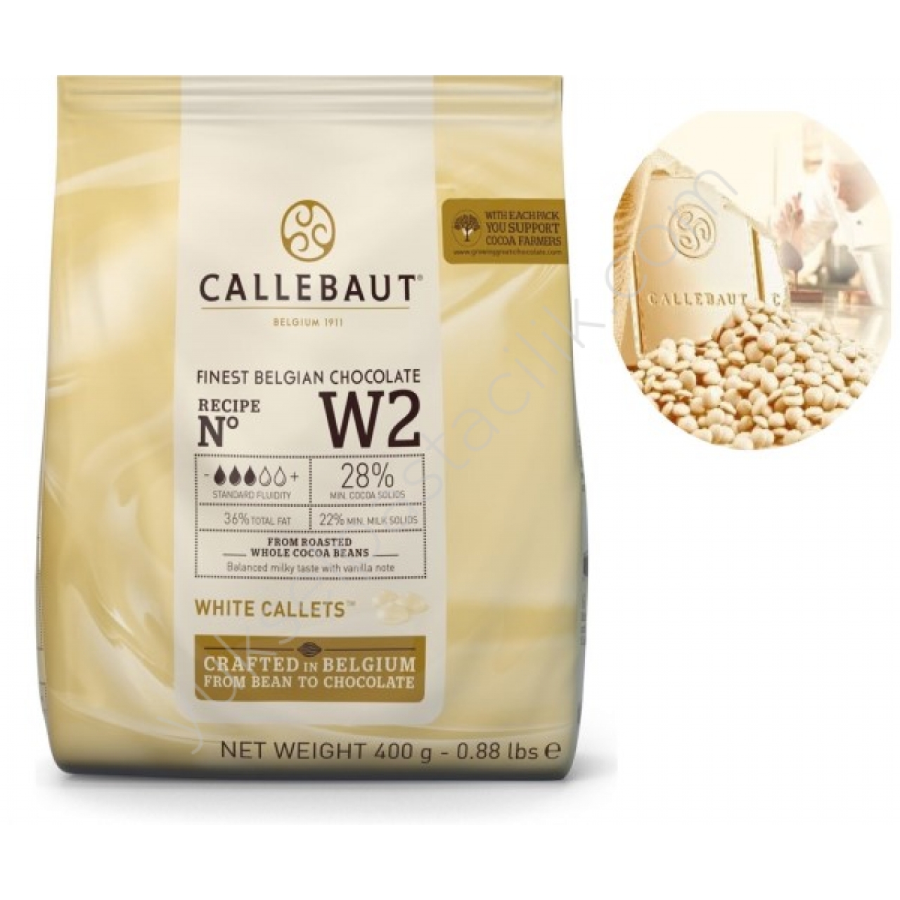 Callebaut Fildişi Drop Küvertür 400 Gr    