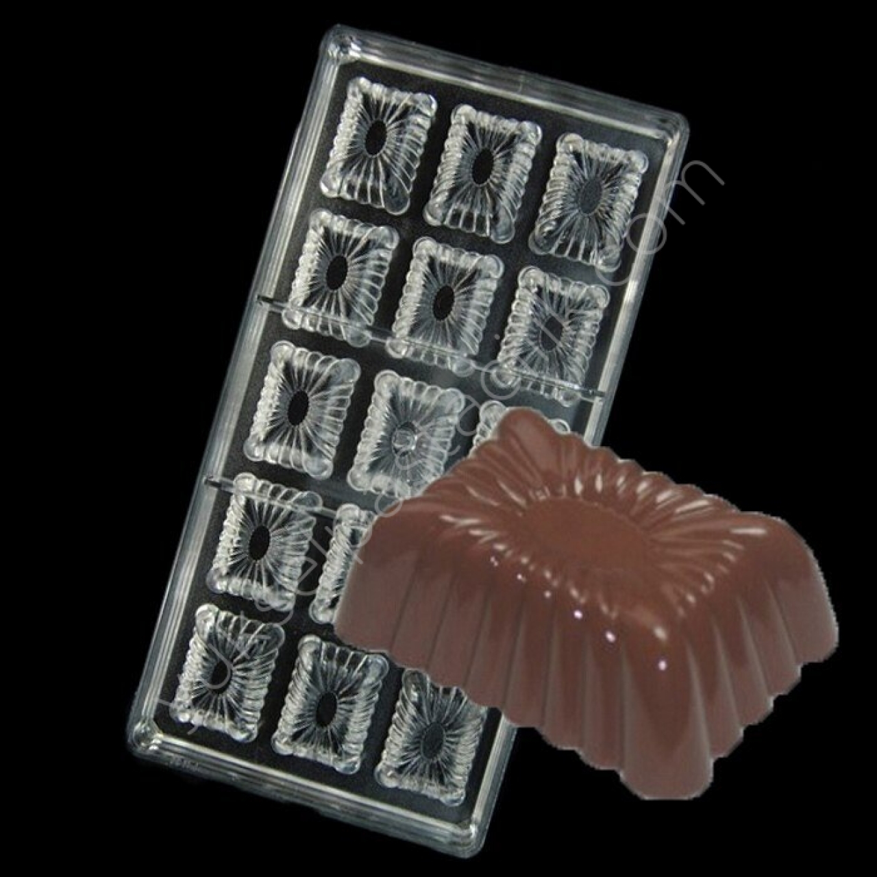 Polikarbon Çikolata Kalıbı Dikdörtgen Motifli