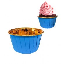 Mavi Altın Muffin Kek Kapsül 25 Adet