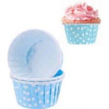 Mavi Puantiyeli Muffin Kapsül Büyük Boy 50 Adet