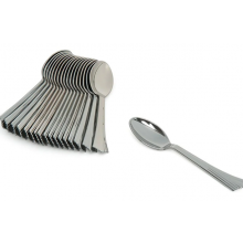 Metal Görünümlü Plastik Kaşık 18 Li Paket 15.5 Cm 