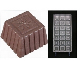 Polikarbon Çikolata Kalıbı Kare Çiçekli