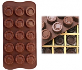 Silikon Çikolata Kalıbı İkili Yuvarlak