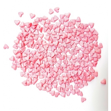 Mini Pembe Soft Kalp Sprinkles Şeker
